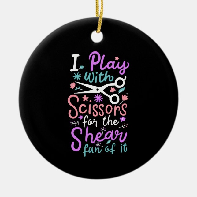 Hairdresser Hairstylist Ceramic Tree Decoration (Front)