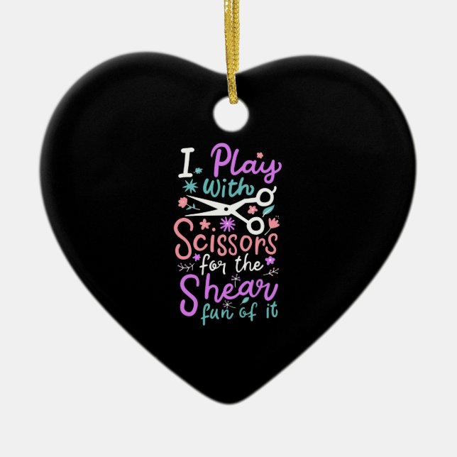 Hairdresser Hairstylist Gift Ceramic Tree Decoration (Front)