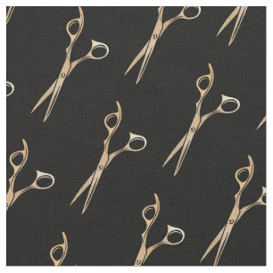 hairdresser hairstylist hair gold scissors pattern fabric