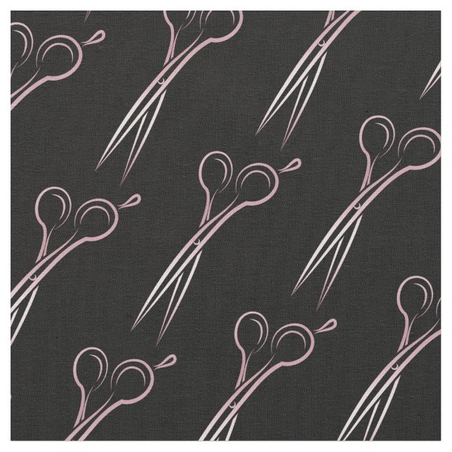 hairdresser hairstylist hair gold scissors pattern fabric (Close Up)