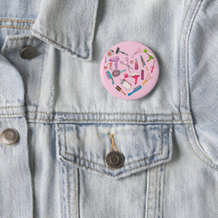 Hairdresser Hairstylist Tool Heart 6 Cm Round Badge
