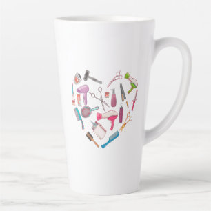 Hairdresser Hairstylist Tool Heart Latte Mug