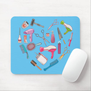 Hairdresser Hairstylist Tool Heart Mouse Mat