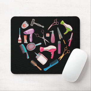 Hairdresser Hairstylist Tool Heart Mouse Mat