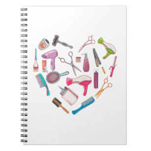 Hairdresser Hairstylist Tool Heart Notebook