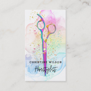 hairdresser ink splashes business card