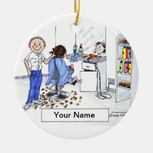 Hairdresser - Male Ceramic Tree Decoration