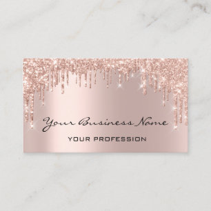 Hairdresser Nails Makeup Eyelash Rose Gold Business Card