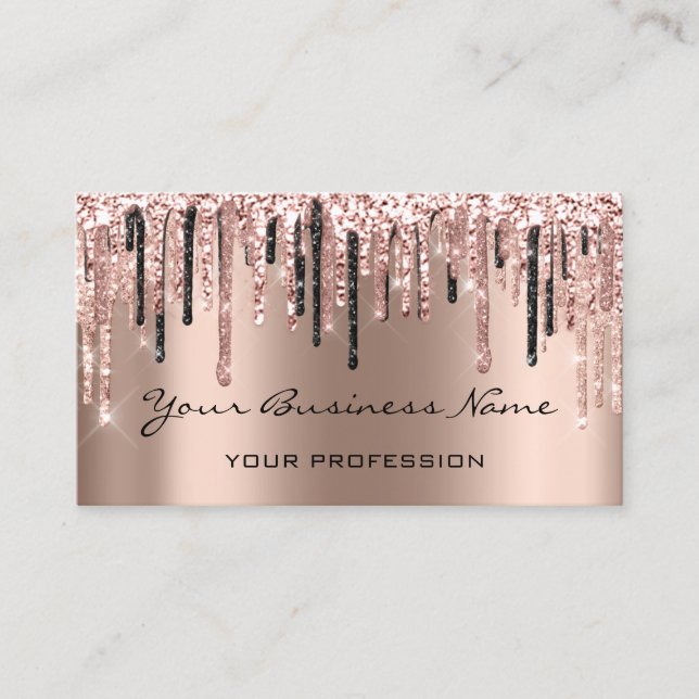 Hairdresser Nails Makeup Eyelash Rose Skinny Business Card (Front)