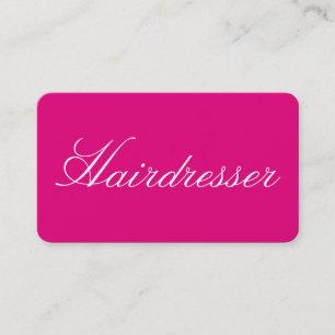 Hairdresser Plain Simple Clean Pink Professional Business Card