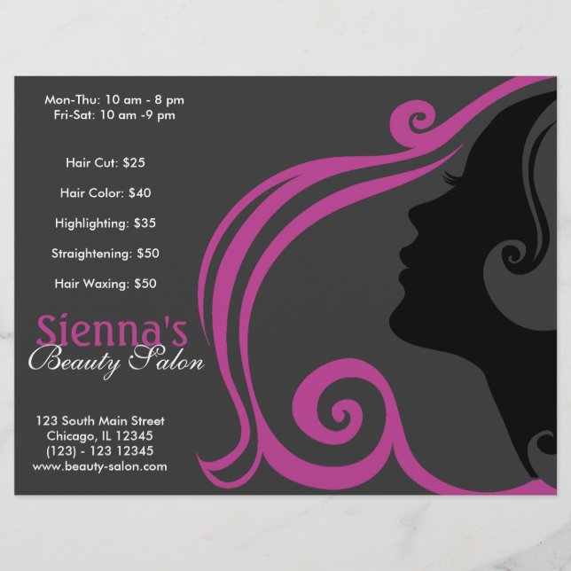 Hairdresser (Plum) Flyer (Front)