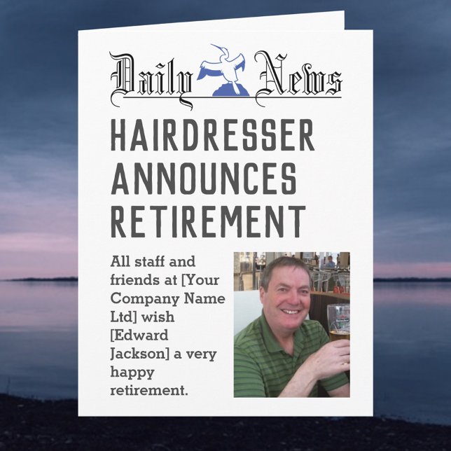 Hairdresser Retirement Card to Personalise (Creator Uploaded)