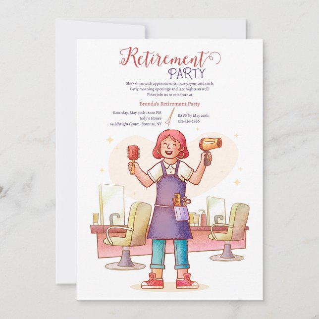 Hairdresser Retirement Party Invitation (Front)