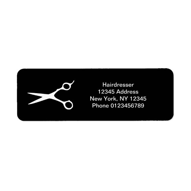 Hairdresser return address labels for hair stylist (Front)