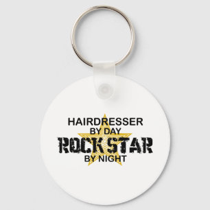 Hairdresser Rock Star by Night Key Ring