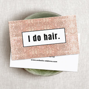 Hairdresser Salon Rose Gold Faux Sequins Business Card