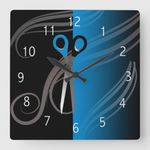 Hairdresser Scissor Concept Round Clock