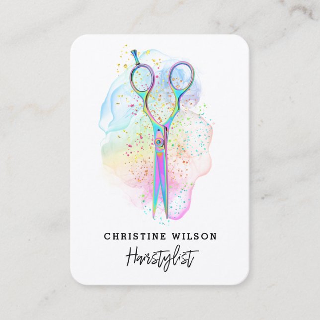 hairdresser scissors business card (Front)