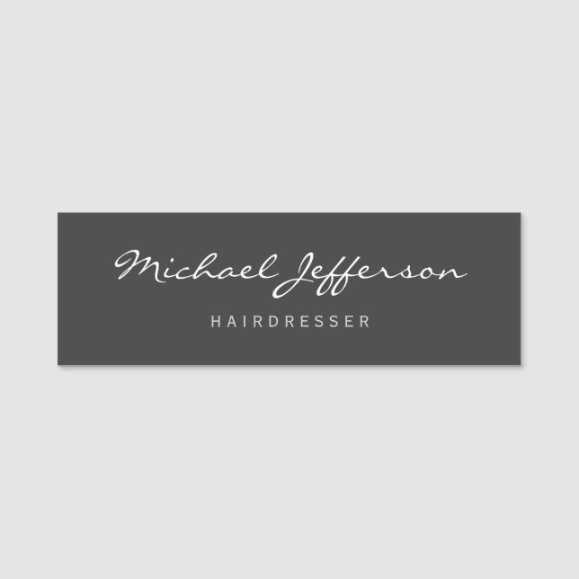 Hairdresser Script Professional Name Tag (Front)
