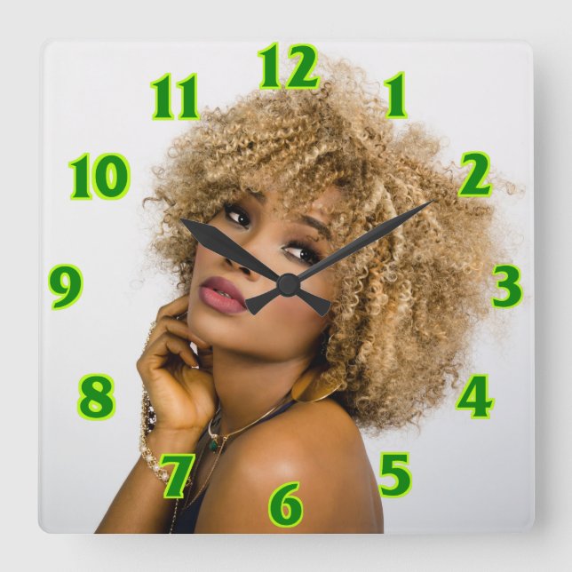 Hairdresser Square Wall Clock (Front)