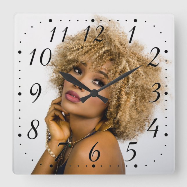 Hairdresser Square Wall Clock (Front)