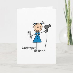 Hairdresser Stick Figure Card