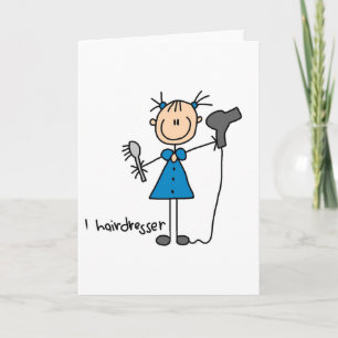Hairdresser Stick Figure Card