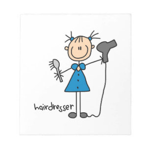 Hairdresser Stick Figure Notepad