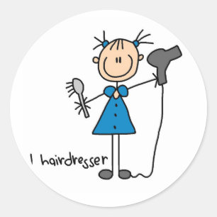 Hairdresser Stick Figure Sticker