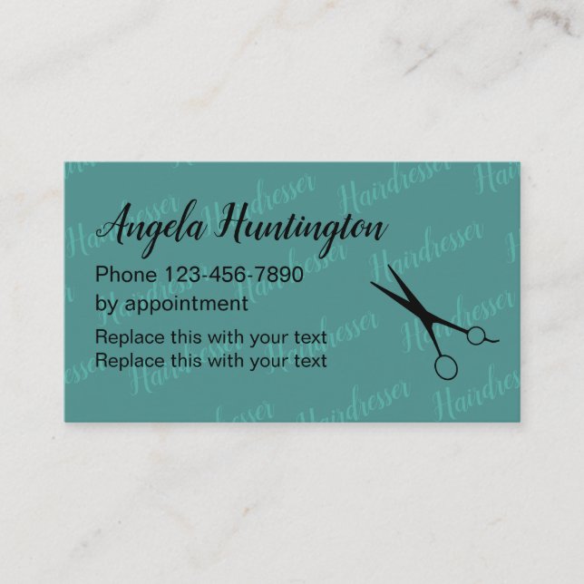 Hairdresser Stylish Deisgn Business Card (Front)