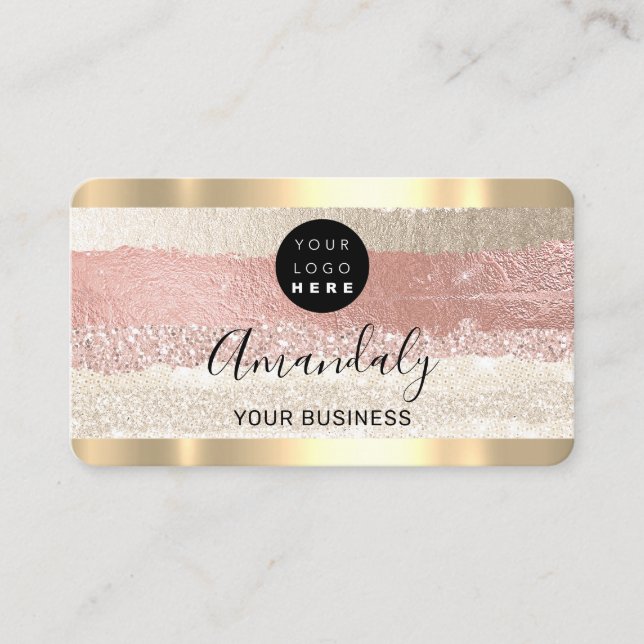 Hairdresser Stylist Coiffeur Rose Stripes Qr Logo Business Card (Front)