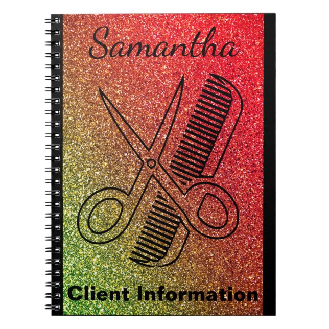 Hairdresser Stylist Colourist Salon Client Info Notebook (Front)
