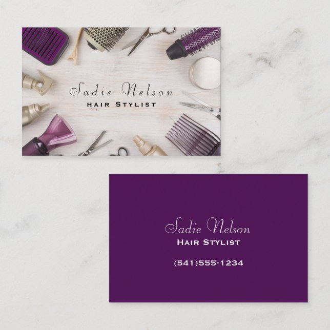 Hairdresser Stylist Salon Beauty Tools Business Card (Front/Back)