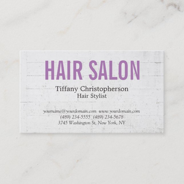 Hairdresser Stylist Salon Professional Business Card (Front)