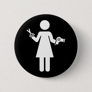 Hairdresser Symbol 6 Cm Round Badge