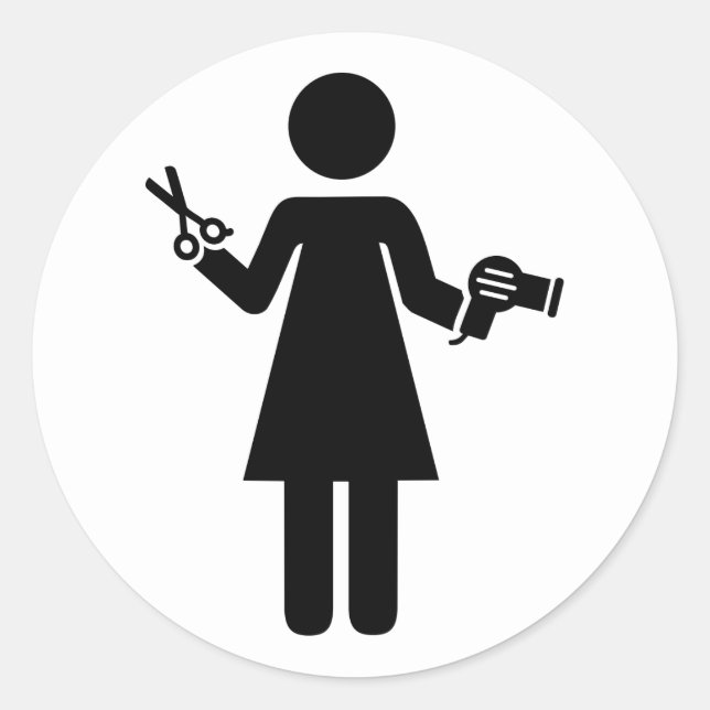 Hairdresser Symbol Classic Round Sticker (Front)