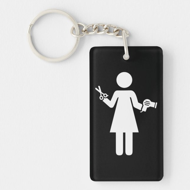 Hairdresser Symbol Key Ring (Front)