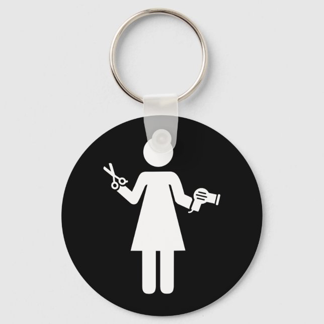 Hairdresser Symbol Key Ring (Front)