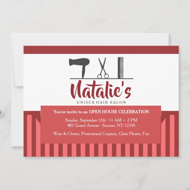 Hairdresser Tools Invitation (Front)