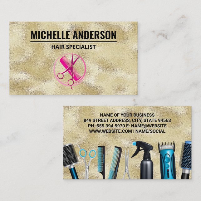 Hairdresser Tools | Salon  Business Card (Front/Back)