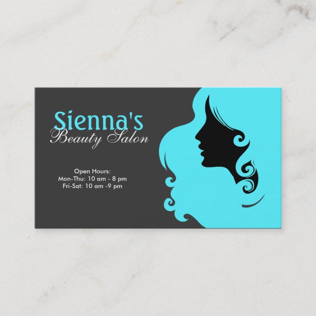 Hairdresser (Turquoise) Business Card (Front)