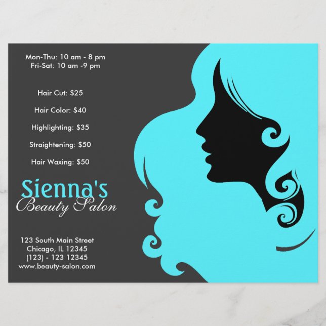 Hairdresser (Turquoise) Flyer (Front)