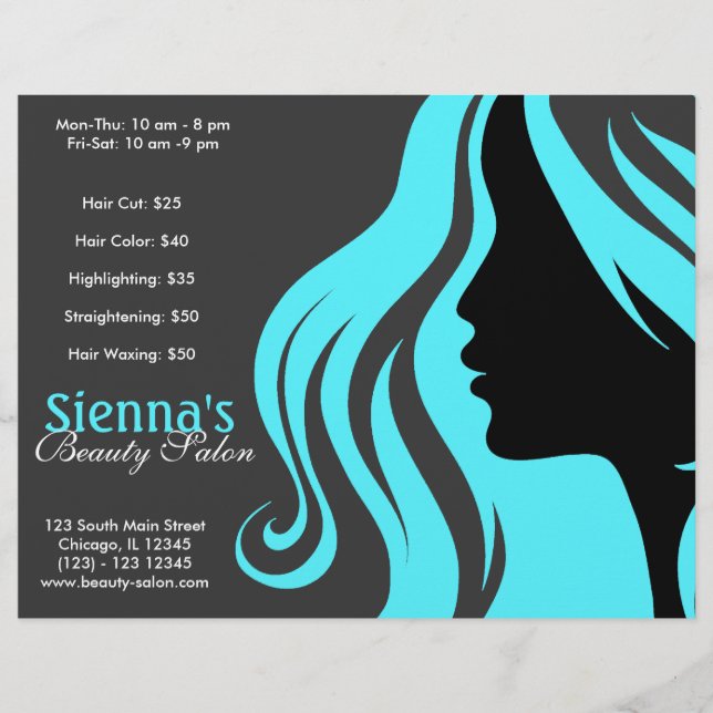 Hairdresser (Turquoise) Flyer (Front)