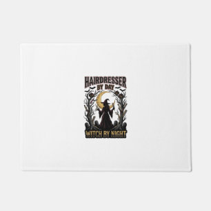 Hairdresser Witch Halloween Stylist by Day Design_ Doormat