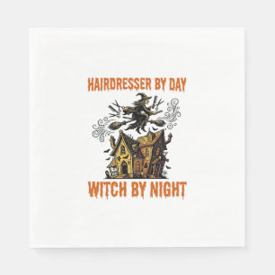Hairdresser Witch Halloween Vintage Salon Shirt_1 Napkin
