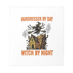 Hairdresser Witch Halloween Vintage Salon Shirt_1 Notepad