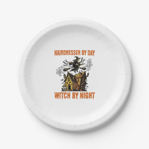 Hairdresser Witch Halloween Vintage Salon Shirt_1 Paper Plate
