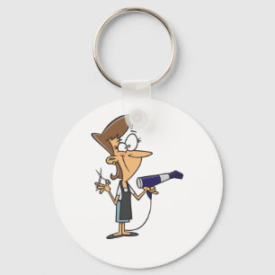 Hairdresser With Scissors Key Ring