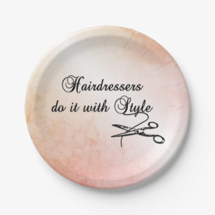 Hairdressers Do It With Style Paper Plate