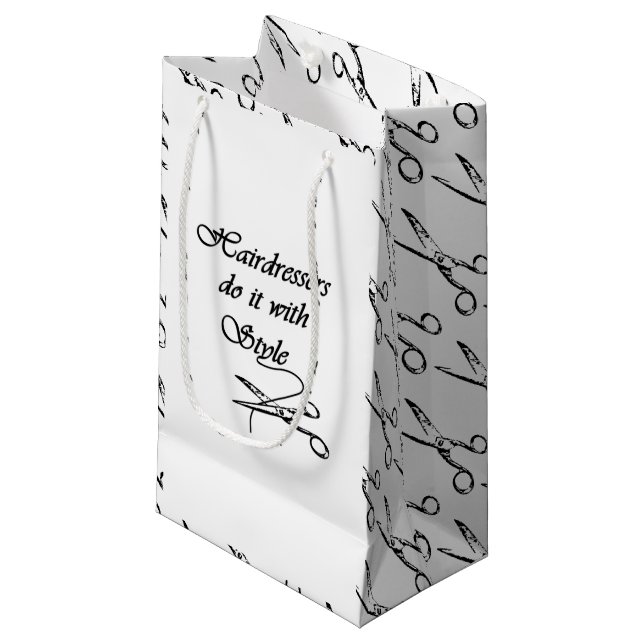 Hairdressers Do It With Style Small Gift Bag (Front Angled)